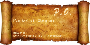 Pankotai Oberon névjegykártya